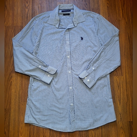 U.S. Polo Assn. Other - US Polo Assn Men’s Plaid Shirt Size L Blue Black | Business Casual Classic A56
